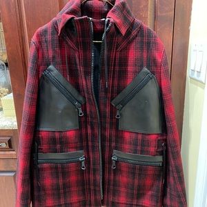 Valentino Buffalo Plaid Faux Leather Jacket